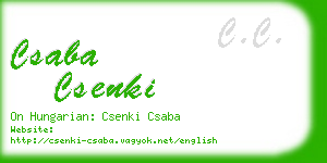 csaba csenki business card